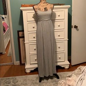 Gray spaghetti strap long dress